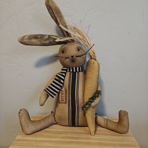 Handmade Country Bunny Doll with Carrot "Archie"